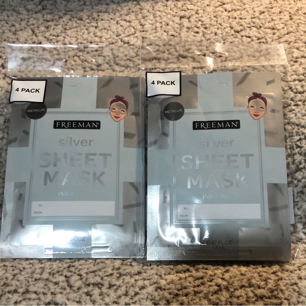 Freeman Silver Purifying Face Sheet Mask Set of 2 (4 Packs) 8 Total
